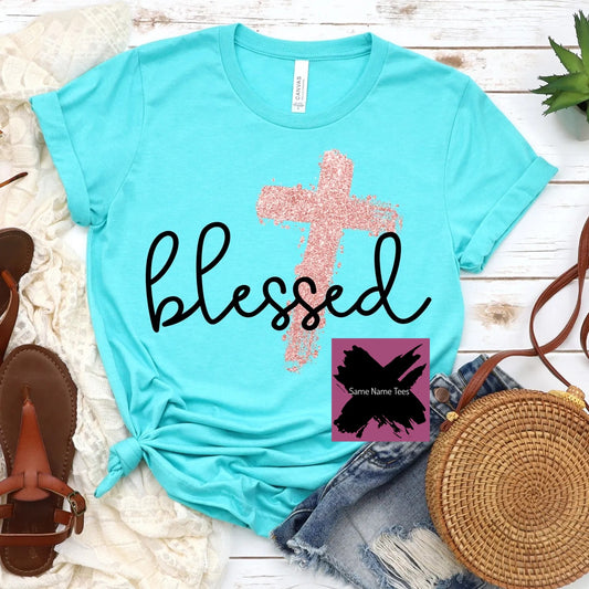 Blessed With Pink Cross