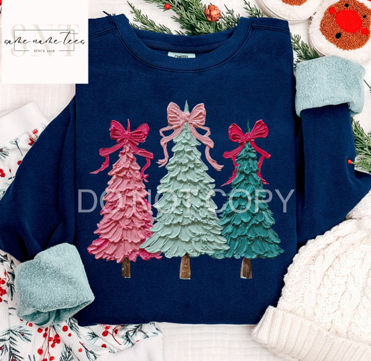 Painted pastel trees