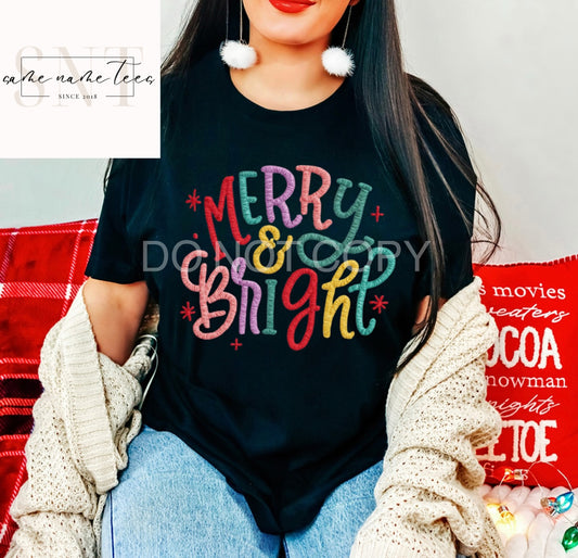 Faux Embroidery Merry & Bright