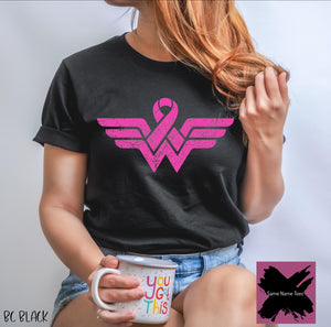 Wonder Woman Breast Cancer Awareness Ribbon