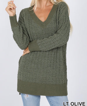 Cable Popcorn Sweater